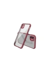 Mey İthalat®  iPhone 12 Mini Kılıf Miami Şeffaf Silikon - Fuşya
