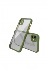 Mey İthalat®  iPhone 12 Mini Kılıf Miami Şeffaf Silikon - Koyu Yeşil