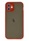 Mey İthalat®  iPhone 12 Mini Kılıf Montreal Silikon Kapak - Kırmızı