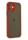 Mey İthalat®  iPhone 12 Mini Kılıf Montreal Silikon Kapak - Kırmızı