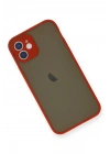 Mey İthalat®  iPhone 12 Mini Kılıf Montreal Silikon Kapak - Kırmızı