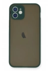 Mey İthalat®  iPhone 12 Mini Kılıf Montreal Silikon Kapak - Yeşil