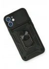 Mey İthalat®  iPhone 12 Mini Kılıf Pars Lens Yüzüklü Silikon - Siyah