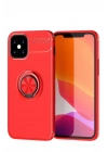 Mey İthalat®  iPhone 12 Mini Kılıf Range Yüzüklü Silikon - Kırmızı