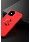 Mey İthalat®  iPhone 12 Mini Kılıf Range Yüzüklü Silikon - Kırmızı