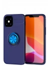 Mey İthalat®  iPhone 12 Mini Kılıf Range Yüzüklü Silikon - Mavi