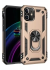 Mey İthalat®  iPhone 12 Mini Kılıf Sofya Yüzüklü Silikon Kapak - Gold