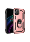 Mey İthalat®  iPhone 12 Mini Kılıf Sofya Yüzüklü Silikon Kapak - Rose