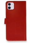 Mey İthalat®  iPhone 12 Mini Kılıf Trend S Plus Kapaklı Kılıf - Kırmızı