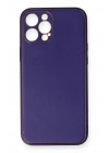 Mey İthalat®  iPhone 12 Pro Kılıf Coco Deri Silikon Kapak - Mor