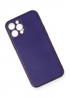 Mey İthalat®  iPhone 12 Pro Kılıf Coco Deri Silikon Kapak - Mor