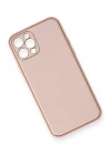 Mey İthalat®  iPhone 12 Pro Kılıf Coco Deri Silikon Kapak - Pembe