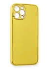 Mey İthalat®  iPhone 12 Pro Kılıf Coco Deri Silikon Kapak - Sarı