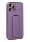 Mey İthalat®  iPhone 12 Pro Kılıf Coco Deri Standlı Kapak - Lila