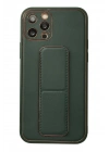 Mey İthalat®  iPhone 12 Pro Kılıf Coco Deri Standlı Kapak - Yeşil