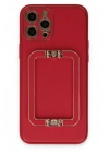 Mey İthalat®  iPhone 12 Pro Kılıf Coco Elit Kapak - Kırmızı