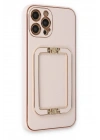 Mey İthalat®  iPhone 12 Pro Kılıf Coco Elit Kapak - Pudra