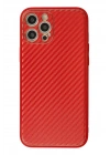 Mey İthalat®  iPhone 12 Pro Kılıf Coco Karbon Silikon - Kırmızı