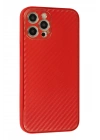Mey İthalat®  iPhone 12 Pro Kılıf Coco Karbon Silikon - Kırmızı