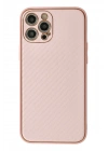 Mey İthalat®  iPhone 12 Pro Kılıf Coco Karbon Silikon - Pembe