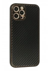 Mey İthalat®  iPhone 12 Pro Kılıf Coco Karbon Silikon - Siyah