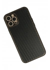 Mey İthalat®  iPhone 12 Pro Kılıf Coco Karbon Silikon - Siyah