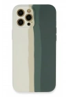 Mey İthalat®  iPhone 12 Pro Kılıf Ebruli Lansman Silikon - Beyaz-Gri