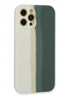 Mey İthalat®  iPhone 12 Pro Kılıf Ebruli Lansman Silikon - Beyaz-Gri