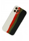 Mey İthalat®  iPhone 12 Pro Kılıf Ebruli Lansman Silikon - Beyaz-Siyah