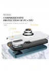 Mey İthalat®  iPhone 12 Pro Kılıf Elit Yüzüklü Kapak - Gümüş