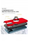 Mey İthalat®  iPhone 12 Pro Kılıf Elit Yüzüklü Kapak - Kırmızı