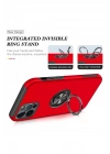 Mey İthalat®  iPhone 12 Pro Kılıf Elit Yüzüklü Kapak - Kırmızı