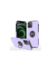Mey İthalat®  iPhone 12 Pro Kılıf Elit Yüzüklü Kapak - Mor