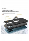 Mey İthalat®  iPhone 12 Pro Kılıf Elit Yüzüklü Kapak - Siyah