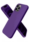 Mey İthalat®  iPhone 12 Pro Kılıf First Silikon - Mürdüm
