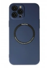 Mey İthalat®  iPhone 12 Pro Kılıf Jack Magneticsafe Lens Silikon - Lacivert