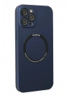 Mey İthalat®  iPhone 12 Pro Kılıf Jack Magneticsafe Lens Silikon - Lacivert
