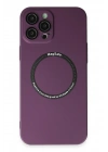 Mey İthalat®  iPhone 12 Pro Kılıf Jack Magneticsafe Lens Silikon - Mürdüm