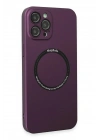 Mey İthalat®  iPhone 12 Pro Kılıf Jack Magneticsafe Lens Silikon - Mürdüm