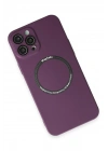 Mey İthalat®  iPhone 12 Pro Kılıf Jack Magneticsafe Lens Silikon - Mürdüm