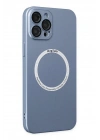 Mey İthalat®  iPhone 12 Pro Kılıf Jack Magneticsafe Lens Silikon - Sierra Blue
