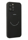 Mey İthalat®  iPhone 12 Pro Kılıf Jack Magneticsafe Lens Silikon - Siyah