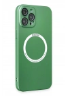 Mey İthalat®  iPhone 12 Pro Kılıf Jack Magneticsafe Lens Silikon - Yeşil