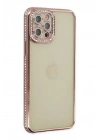 Mey İthalat®  iPhone 12 Pro Kılıf Joke Taşlı Silikon - Pembe