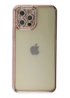 Mey İthalat®  iPhone 12 Pro Kılıf Joke Taşlı Silikon - Pembe