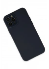 Mey İthalat®  iPhone 12 Pro Kılıf Lansman Glass Kapak - Lacivert