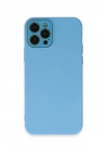 Mey İthalat®  iPhone 12 Pro Kılıf Lansman Glass Kapak - Mavi