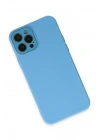 Mey İthalat®  iPhone 12 Pro Kılıf Lansman Glass Kapak - Mavi