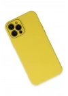 Mey İthalat®  iPhone 12 Pro Kılıf Lansman Glass Kapak - Sarı