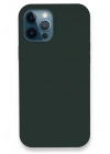 Mey İthalat®  iPhone 12 Pro Kılıf Lansman Legant Silikon - Koyu Yeşil